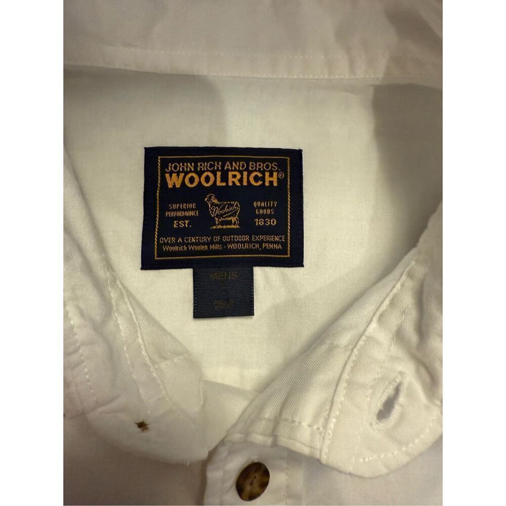 Woolrich Men’s Button Front Shirt Pockets Short Sleeves Sz. L Summer Casual Part - Picture 8 of 9